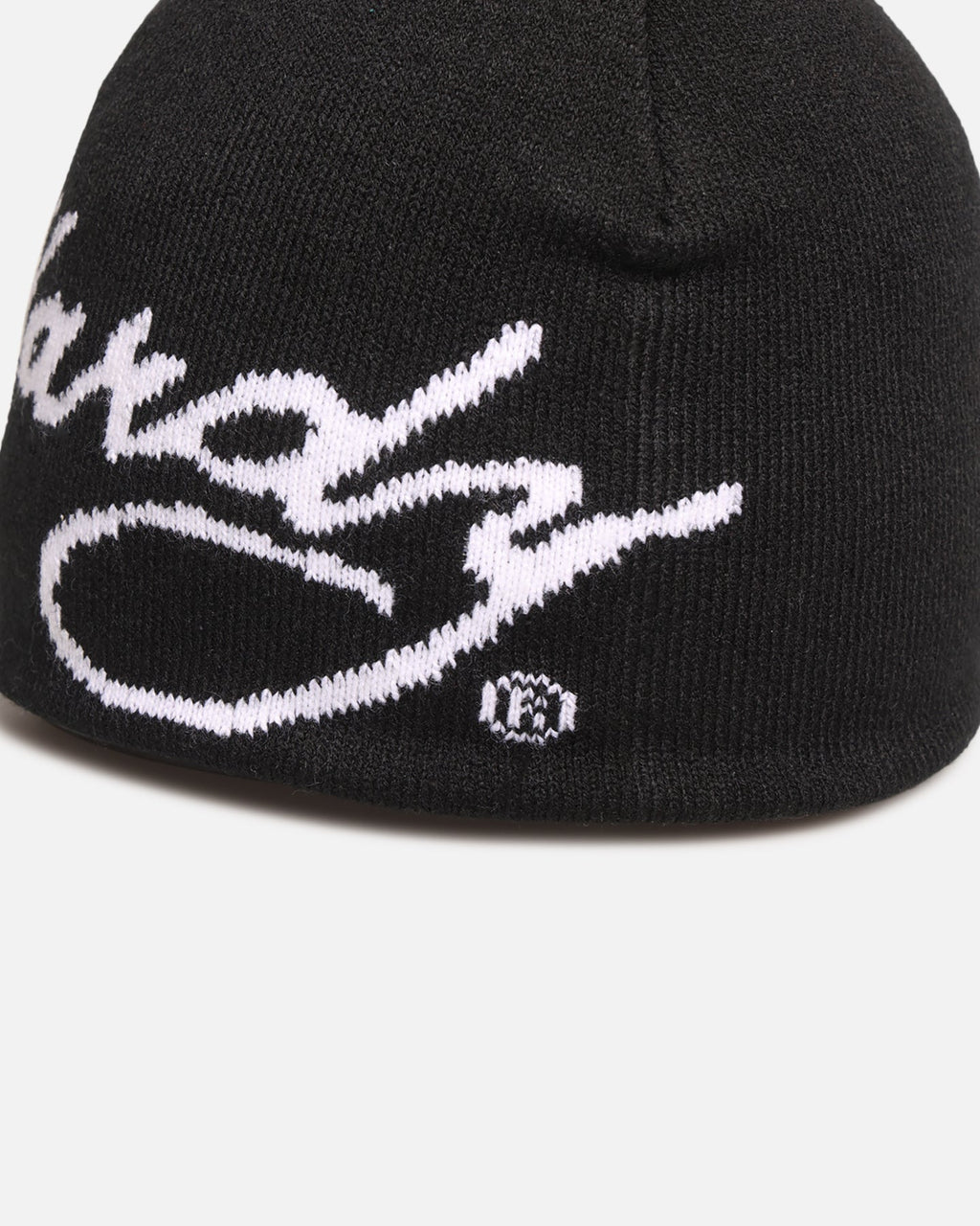 Ed Hardy Script Skull Knit Beanie Black