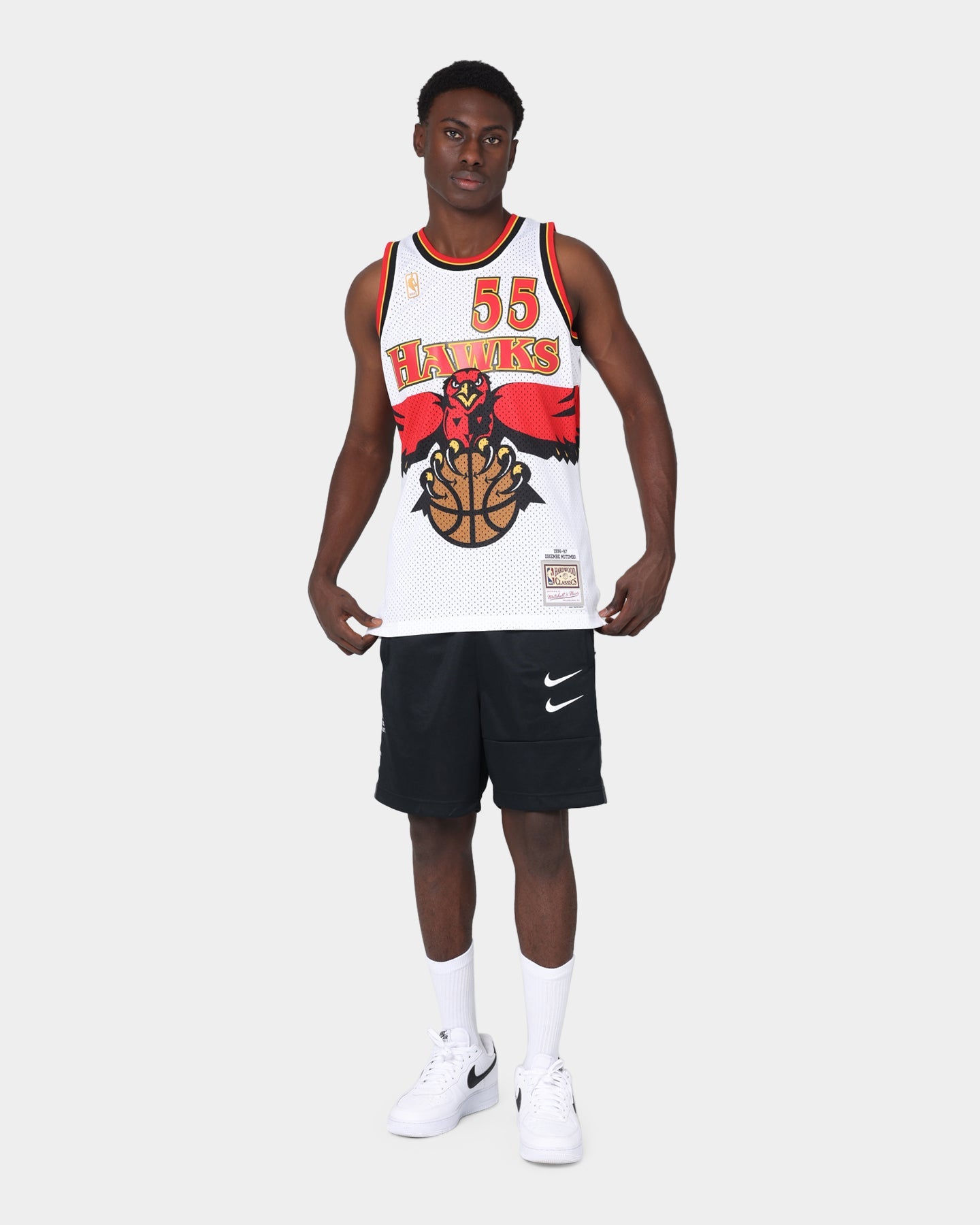 Mitchell & Ness Atlanta Hawks Dikembe Mutombo '96-'97 NBA Swingman Jersey White