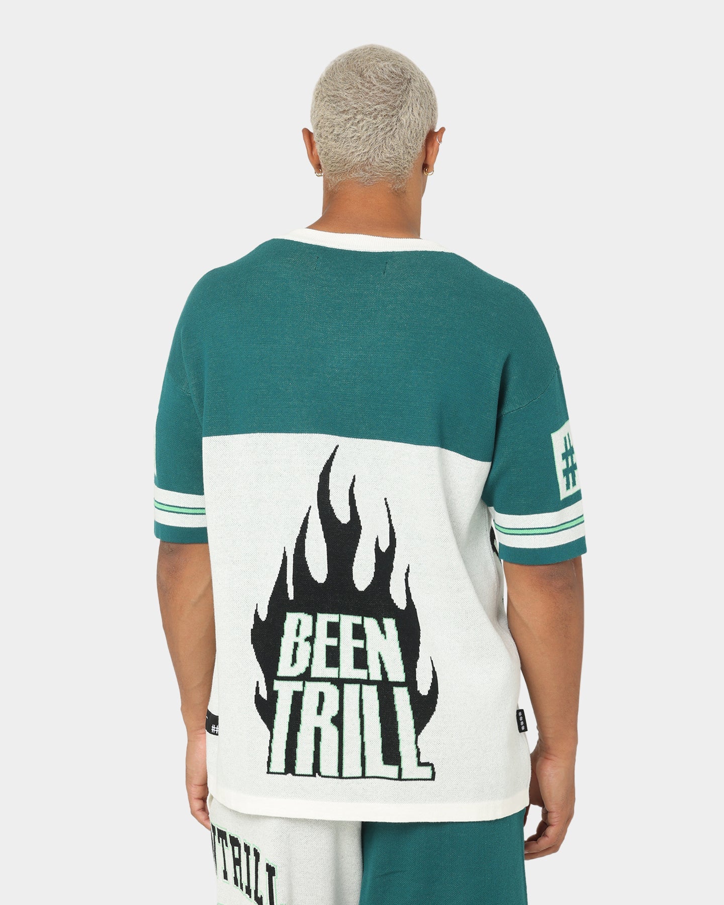 BEENTRILL Numerals Football Jersey Cream/Green