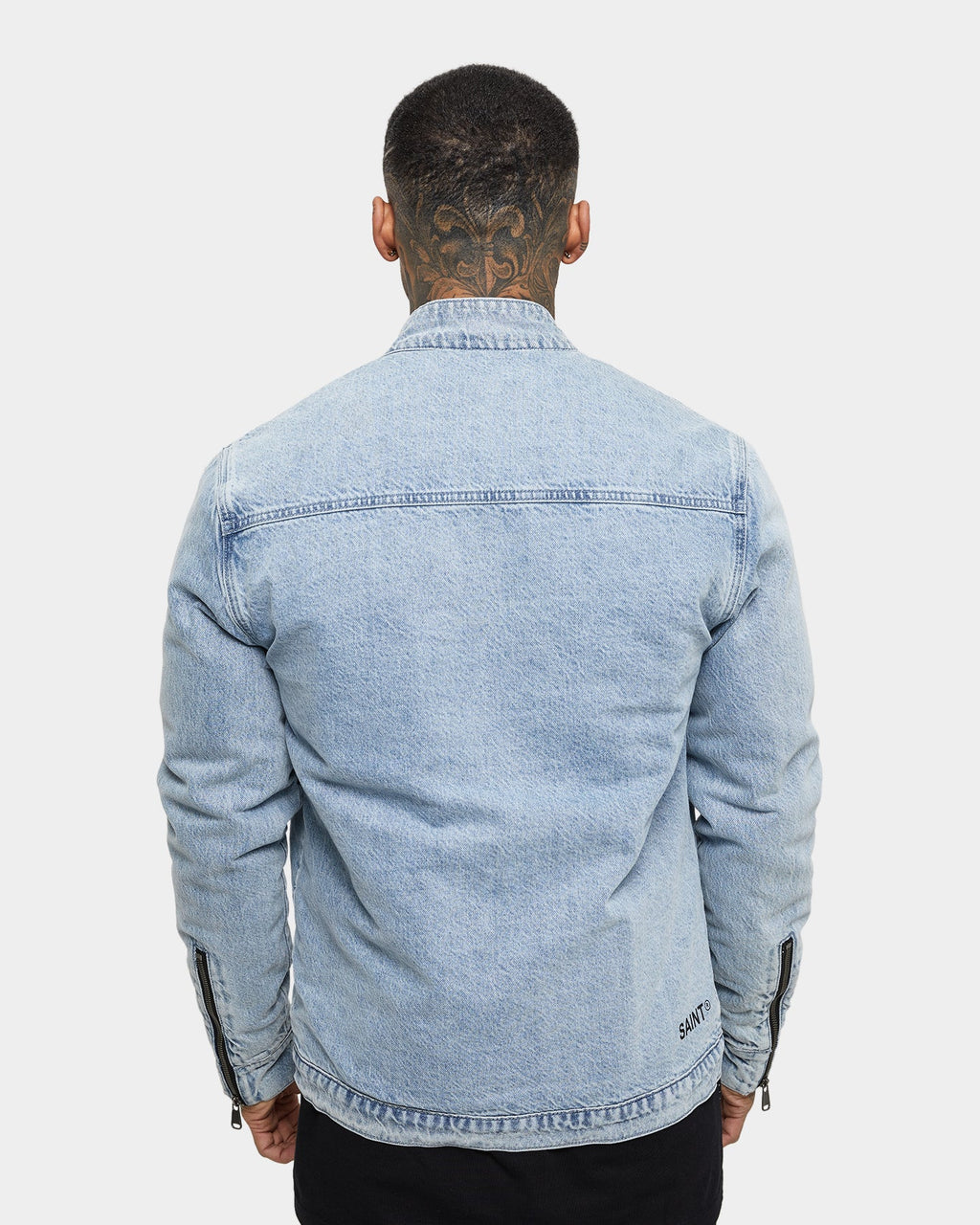 Saint Morta Cremallera Denim Jacket Bleach Blue