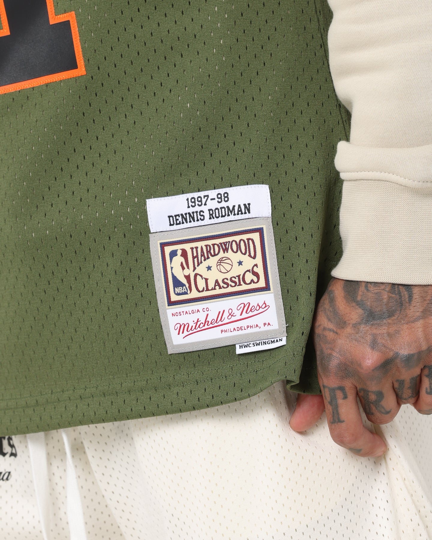 Mitchell & Ness Chicago Bulls Dennis Rodman #91 Flight Swingman Jersey Olive