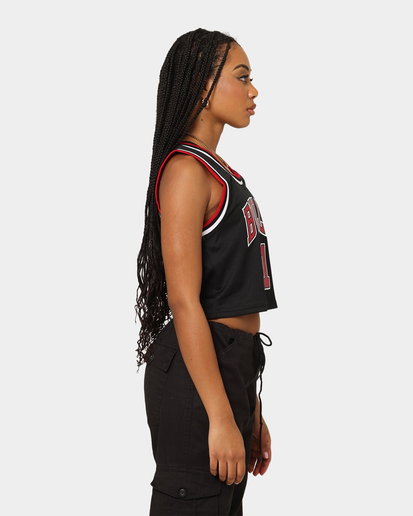 Mitchell & Ness Women's Chicago Bulls Dennis Rodman #91 NBA Cropped Jersey Black