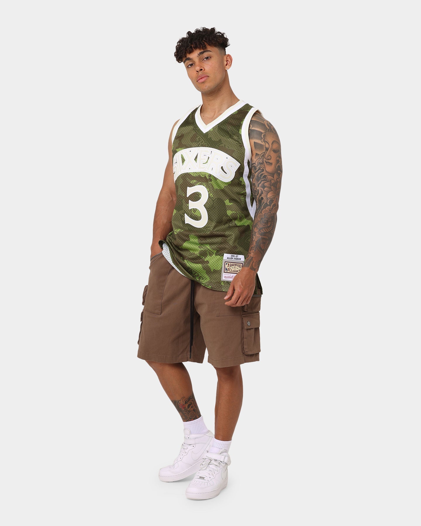 Mitchell & Ness Allen Iverson Philadelphia Sixers '96-'97 Camo Swingman Jersey Green Camo