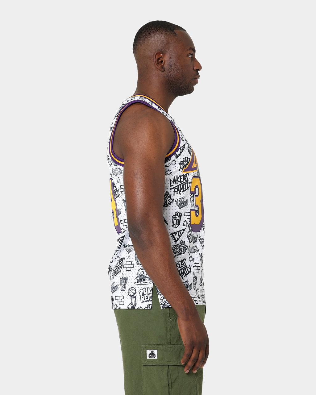 Mitchell & Ness 1996 Los Angeles Lakers Shaquille O'Neal #34 Doodle Swingman Jersey White