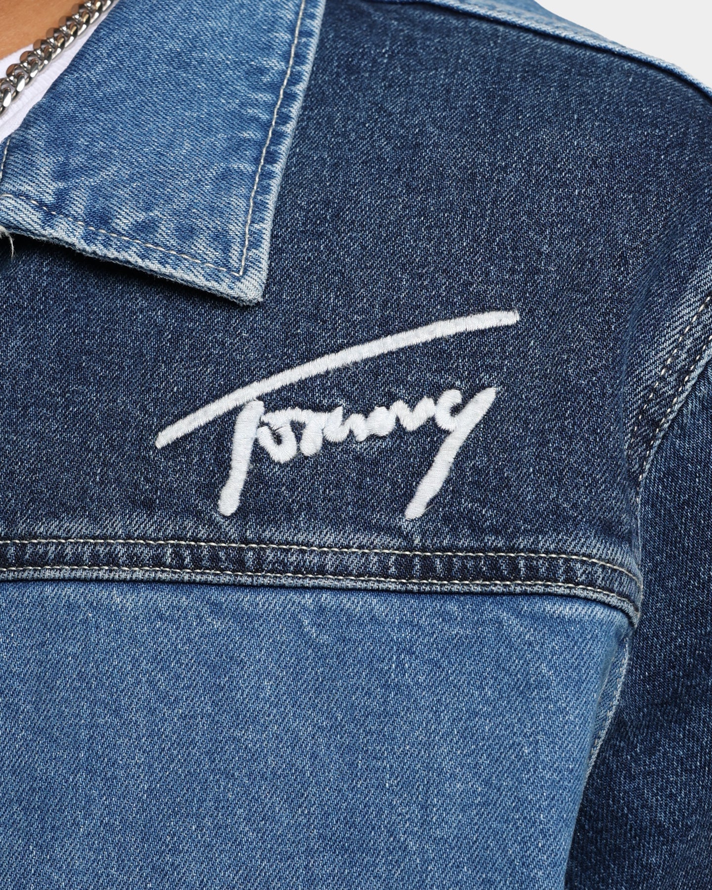 Tommy Jeans Panel Zip Denim Jacket Denim Light