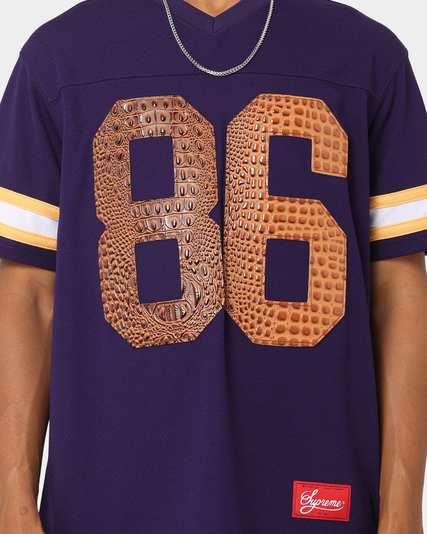 Supreme Faux Croc Football Jersey Purple