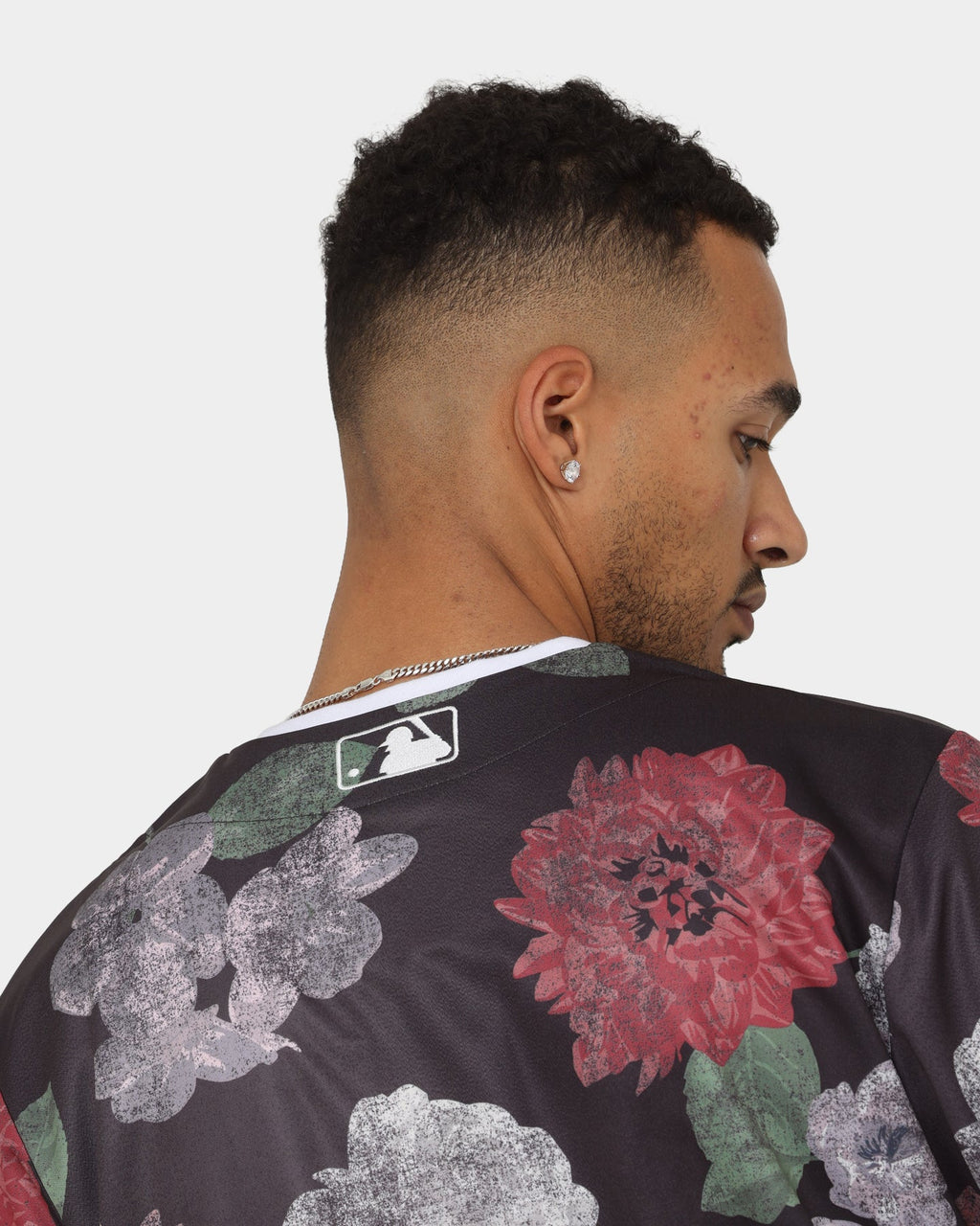 Majestic Athletic Los Angeles Dodgers Floral Wordmark Rep Jersey Faded Black