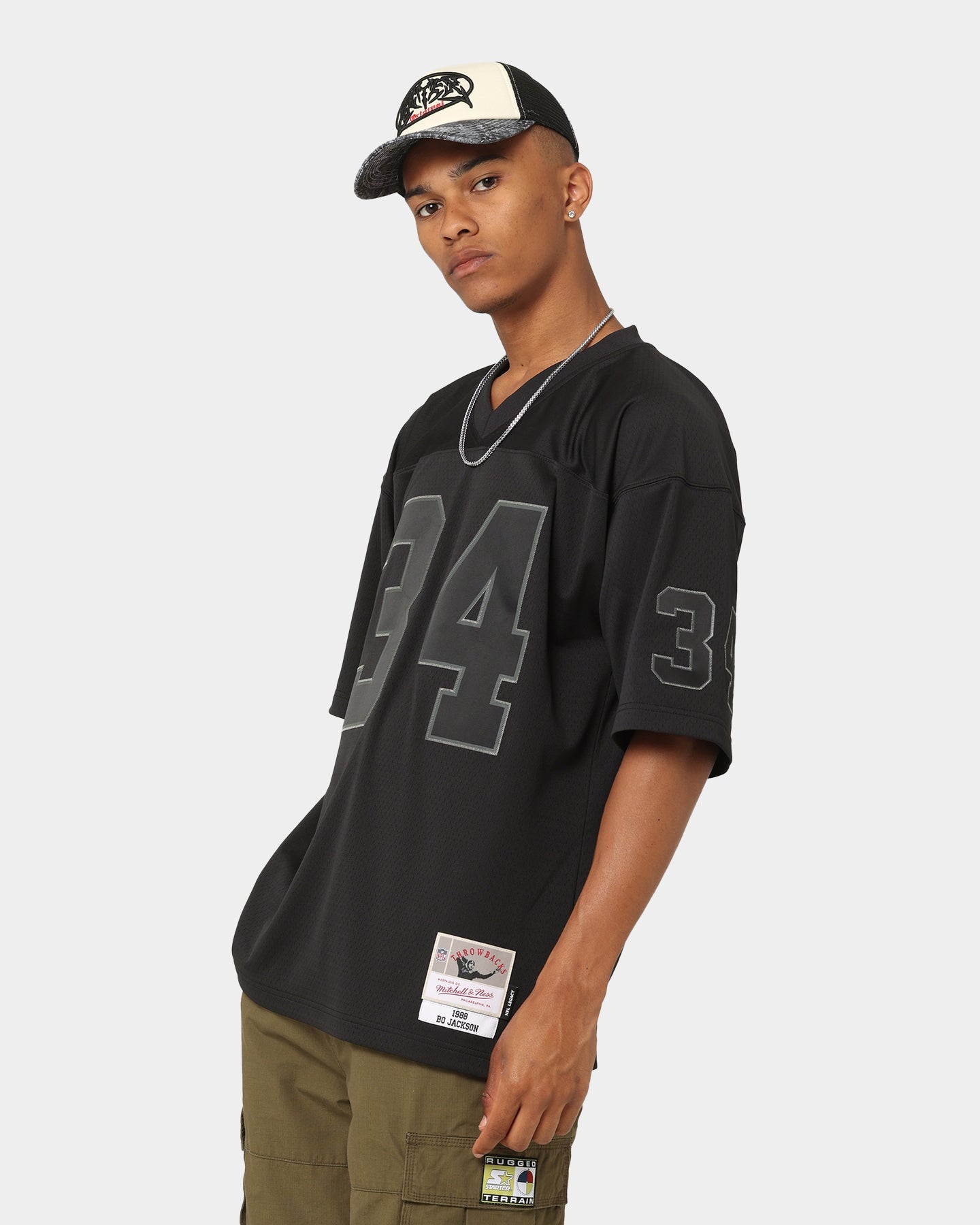 Mitchell & Ness Bo Jackson Los Angeles Raiders '88-89 Triple Black Legacy Jersey Black
