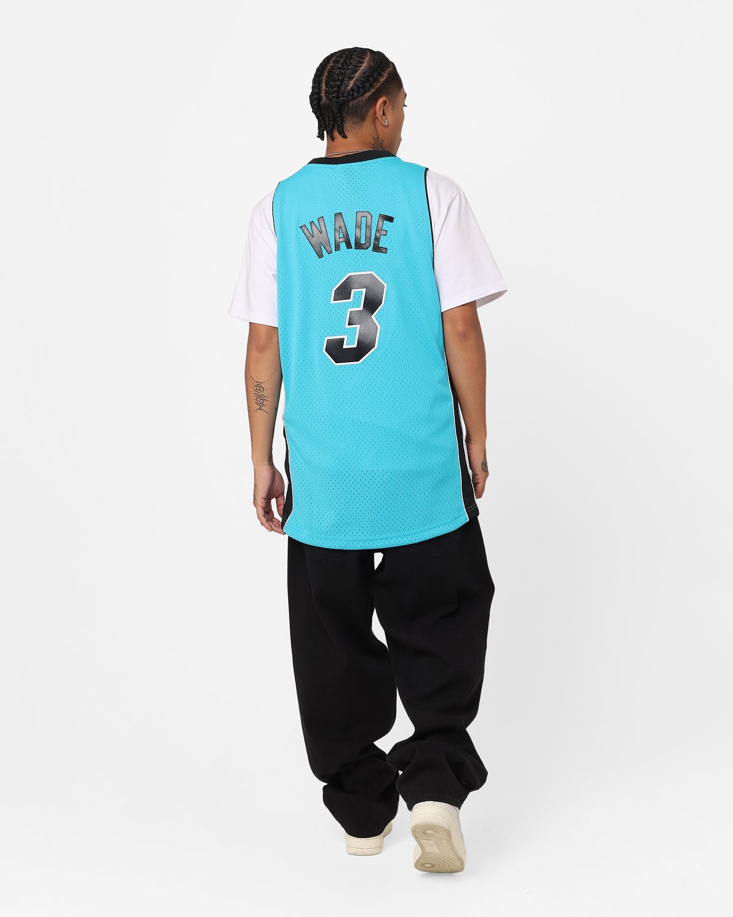 Mitchell & Ness Dwyane Wade Miami Heat Neon Tropical Swing Jersey Neon Blue