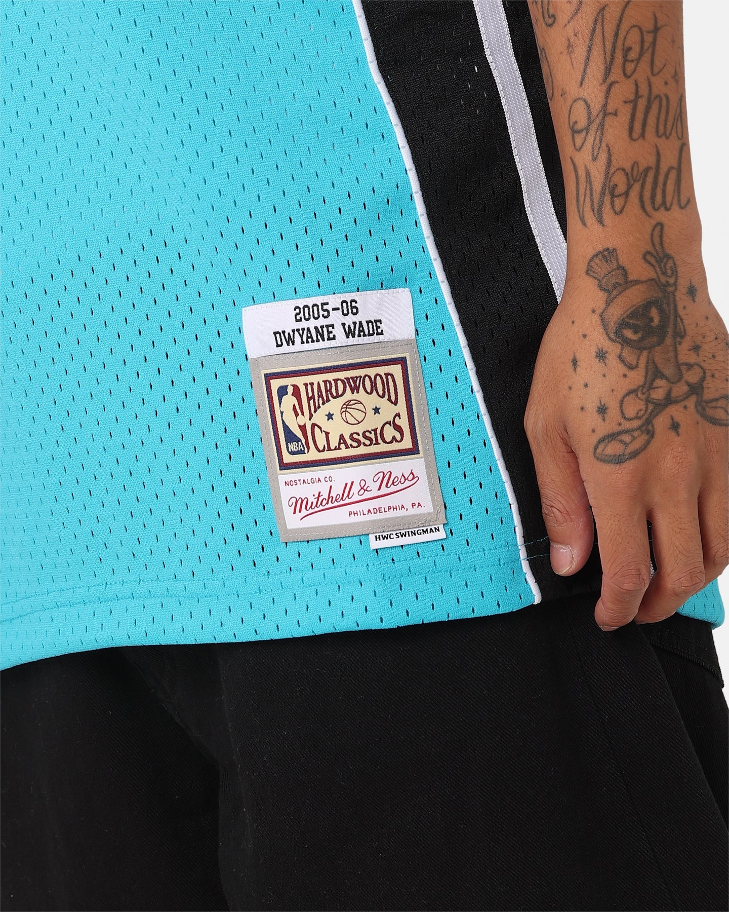 Mitchell & Ness Dwyane Wade Miami Heat Neon Tropical Swing Jersey Neon Blue