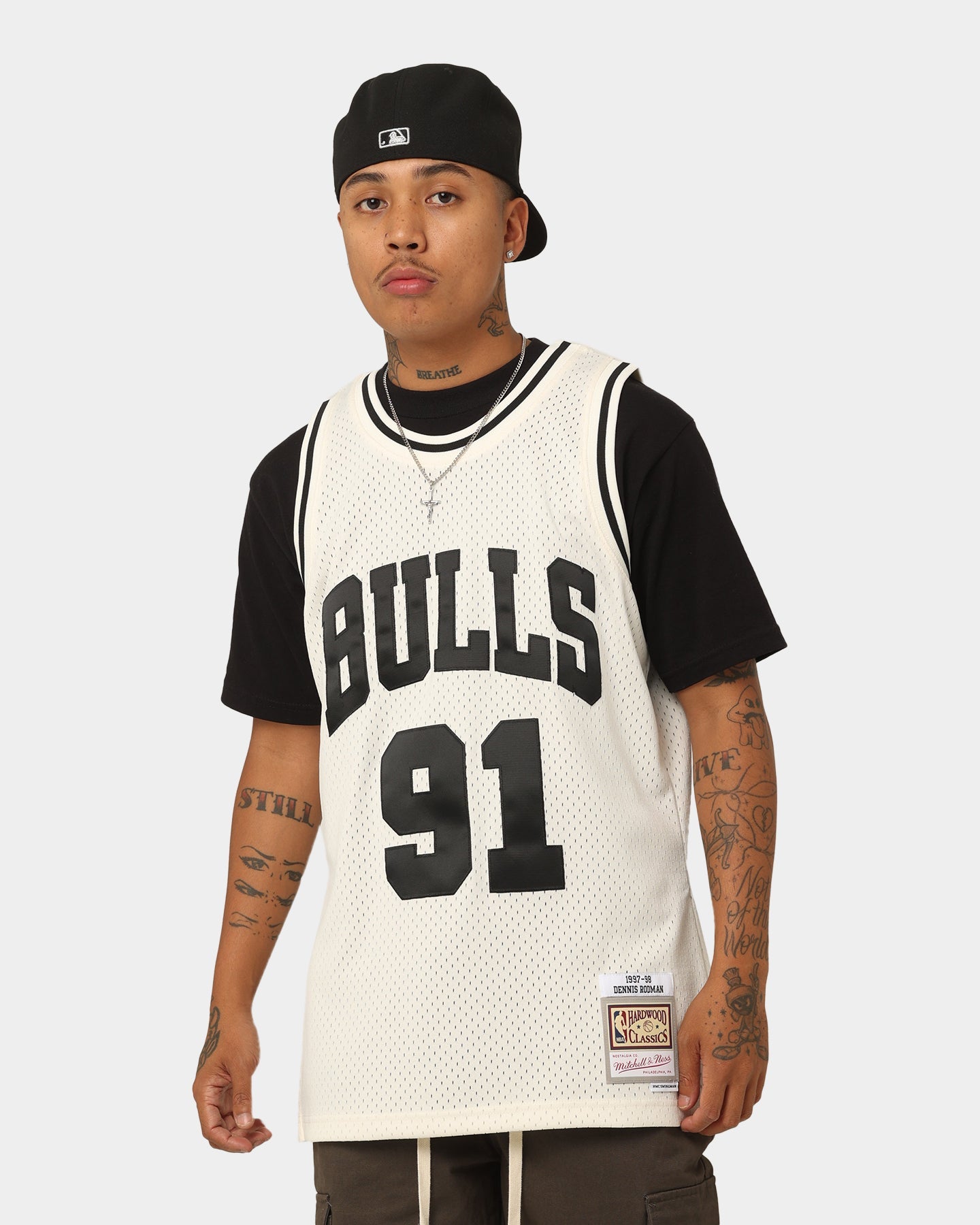 Mitchell & Ness Dennis Rodman Chicago Bulls #91 Off Court Swingman Jersey White