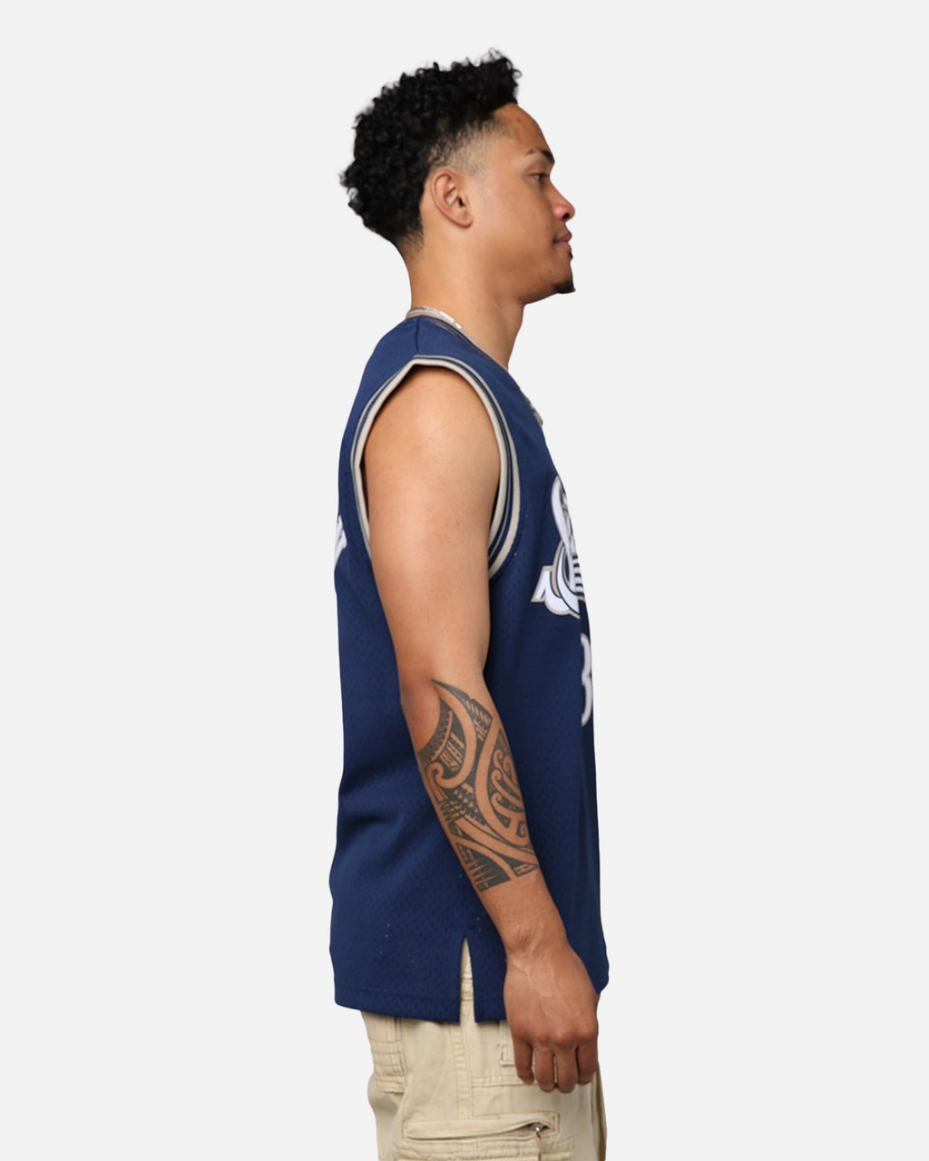 Mitchell & Ness Philadelphia 76ers Allen Iverson 2000-01 College Twist Swing Jersey Navy/White
