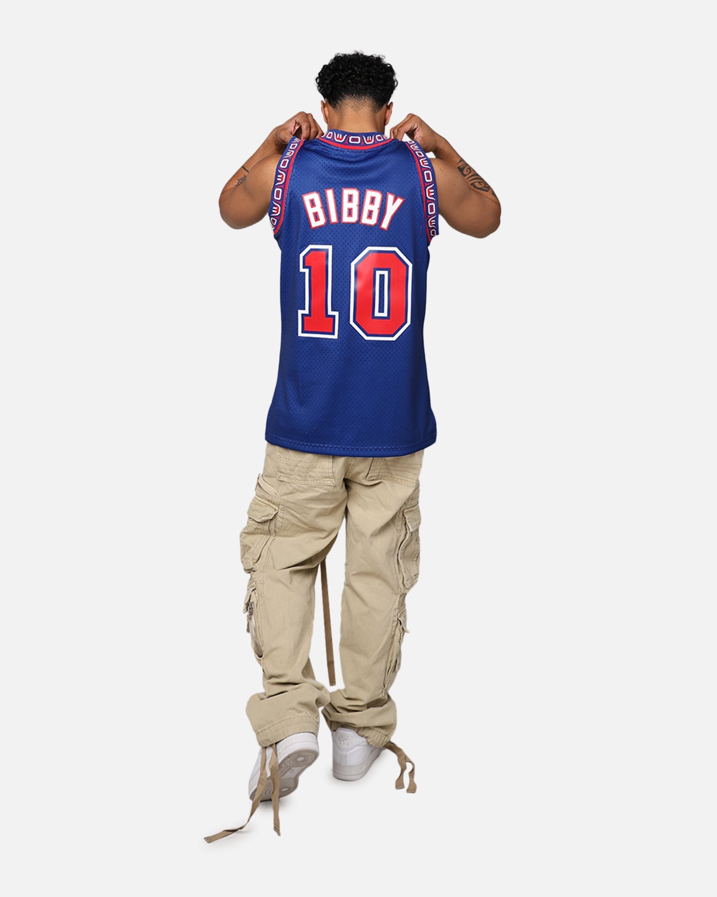 Mitchell & Ness Vancouver Grizzlies Mike Bibby 1998-99 College Twist Swing Jersey Navy/Red