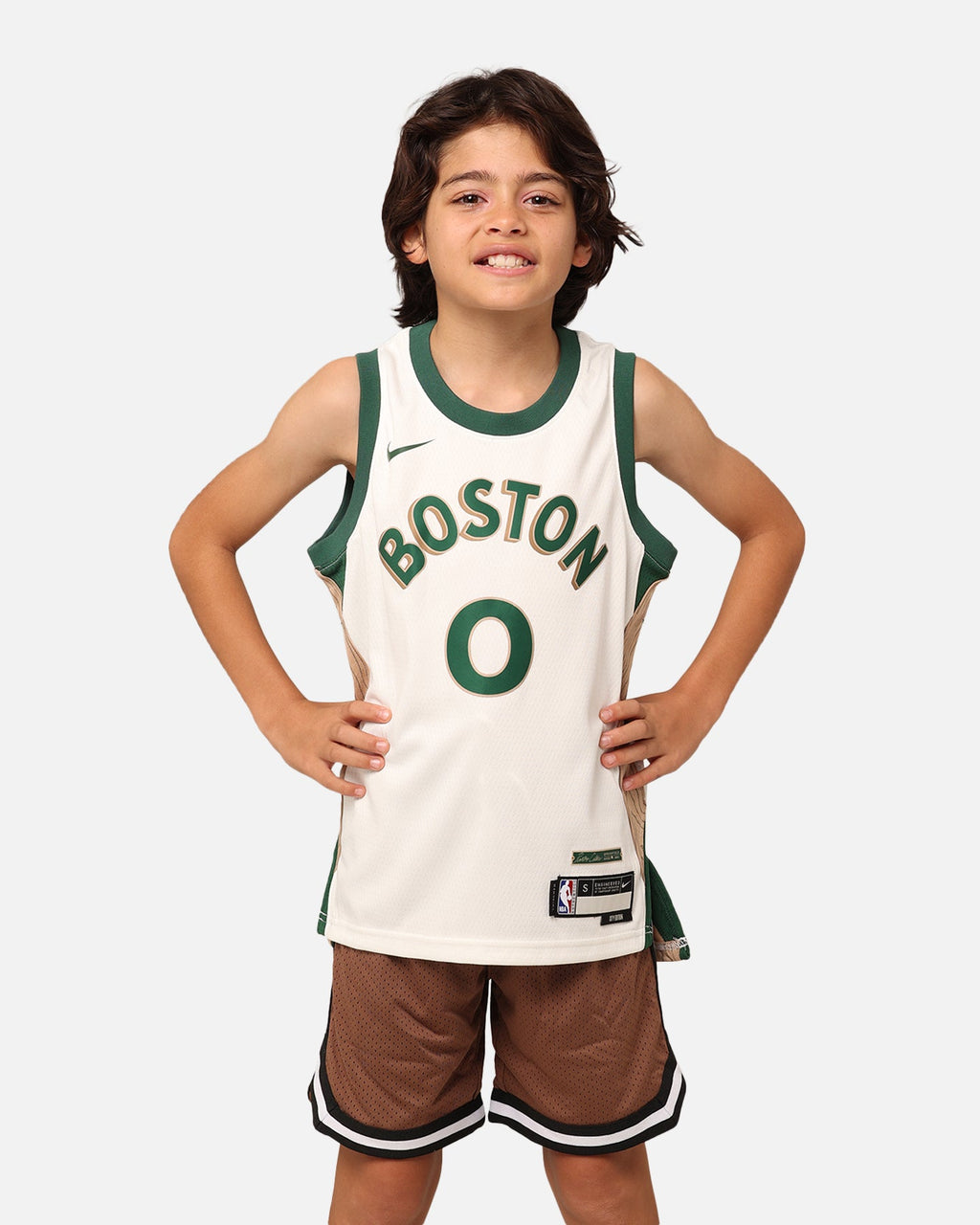 Nike Kids' Boston Celtics Jayson Tatum City Edition Swingman Jersey Sail