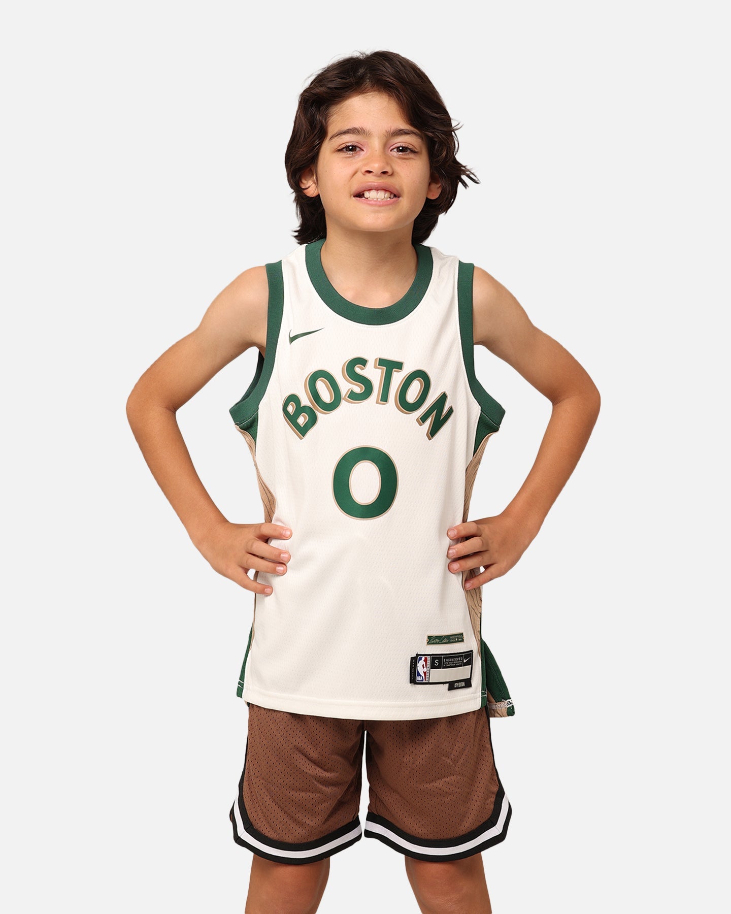 Nike Kids' Boston Celtics Jayson Tatum City Edition Swingman Jersey Sail