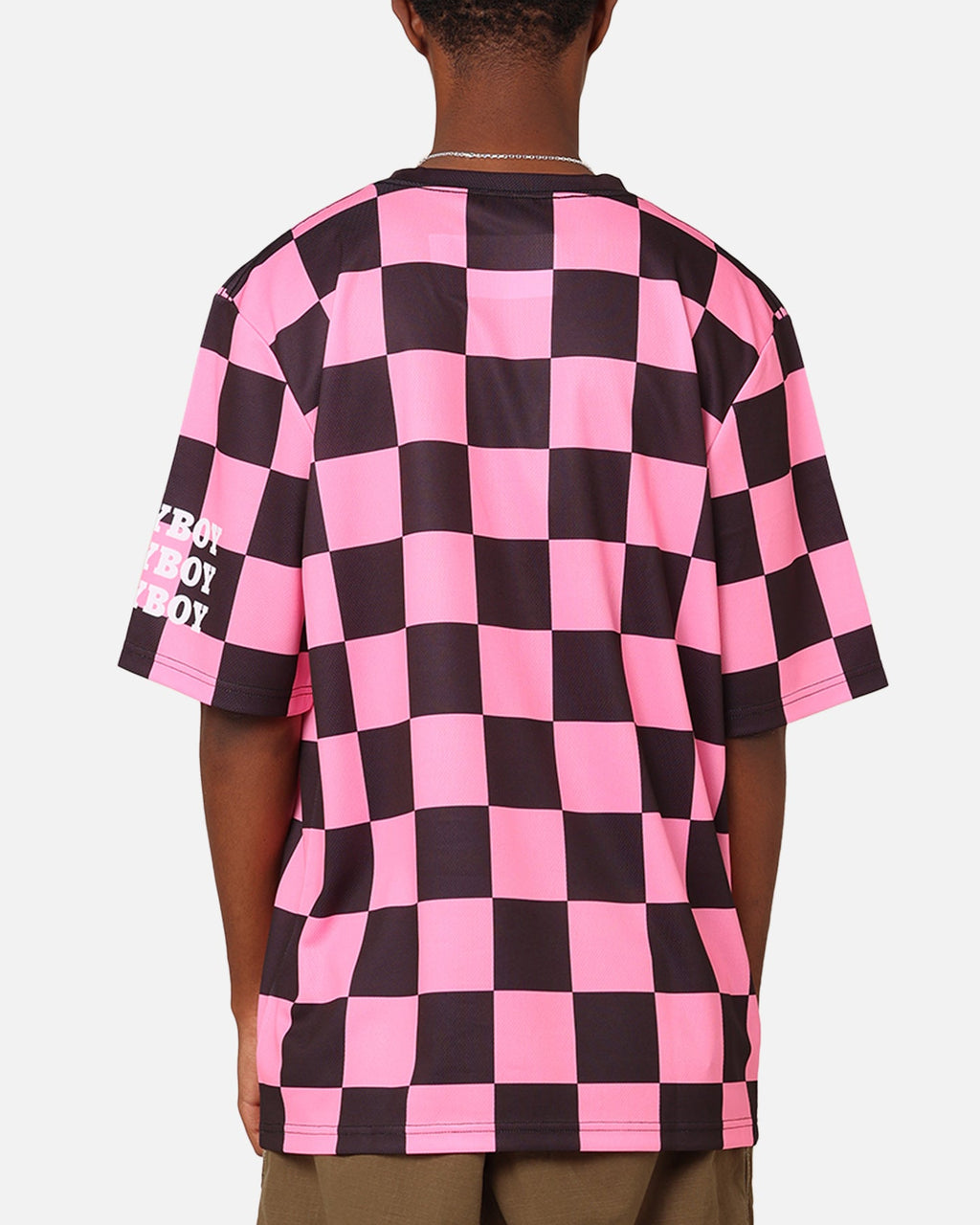 Playboy Checkered Soccer Jersey Pink/Black