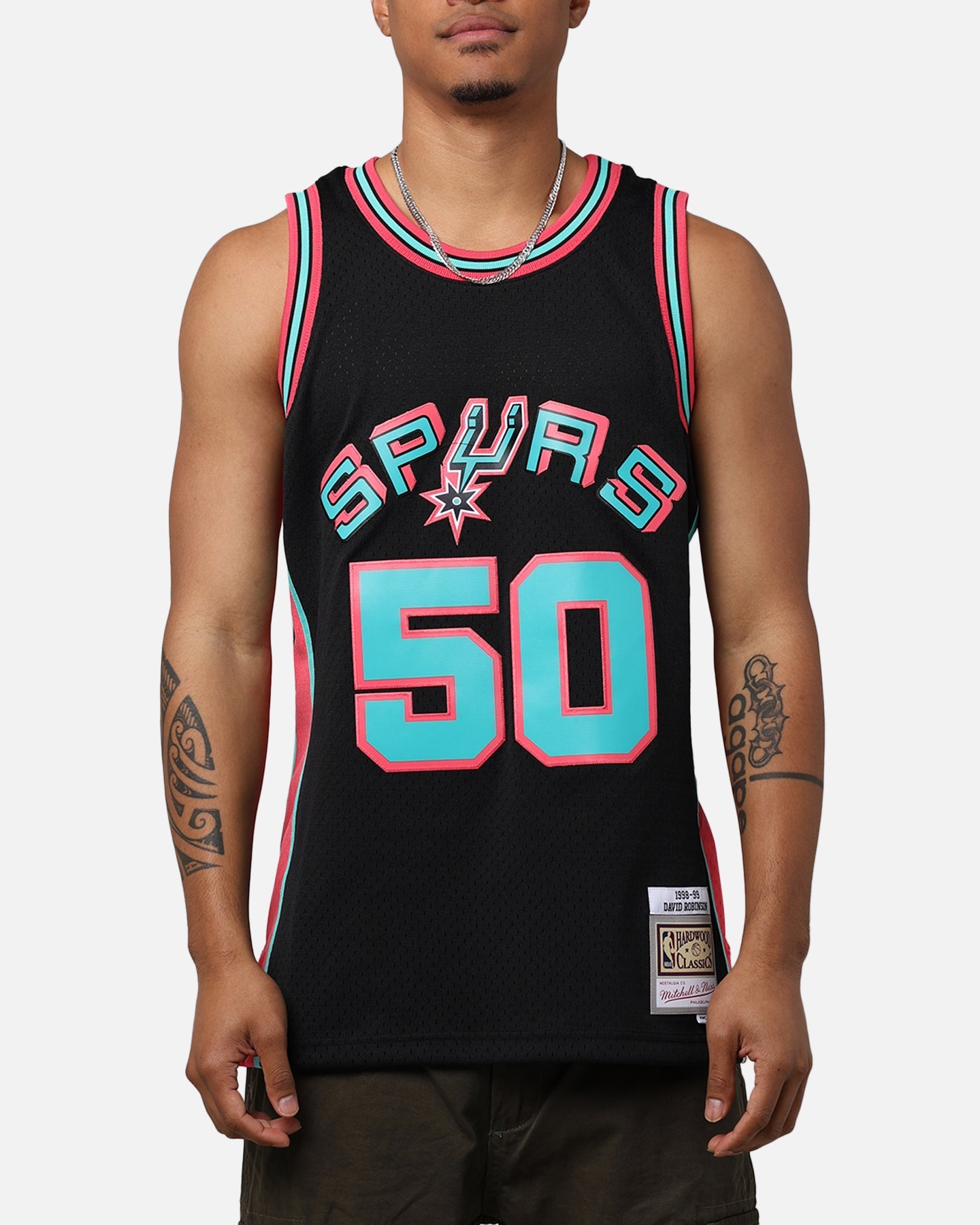 Mitchell & Ness San Antonio Spurs David Robinson 'Spurs 2014 Champs' City Edition '98-99 Swingman Jersey Black
