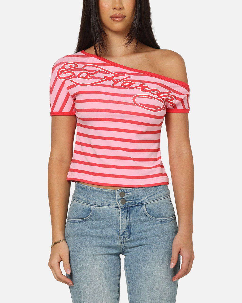 Ed Hardy Women's Aline Baby T-Shirt Red/Pink