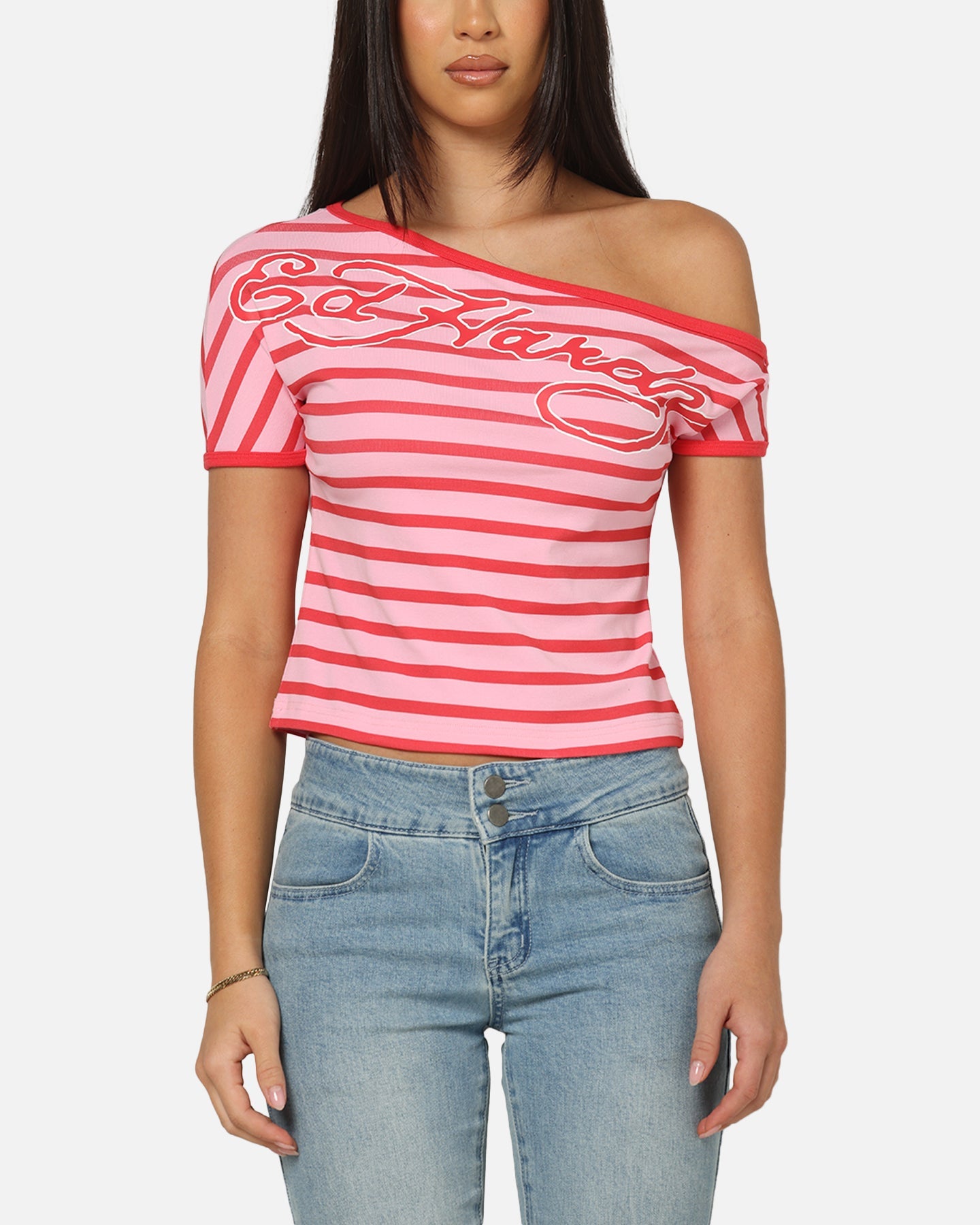 Ed Hardy Women's Aline Baby T-Shirt Red/Pink