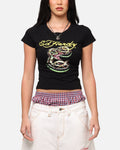 Ed Hardy Women's Snake Baby T-Shirt Black