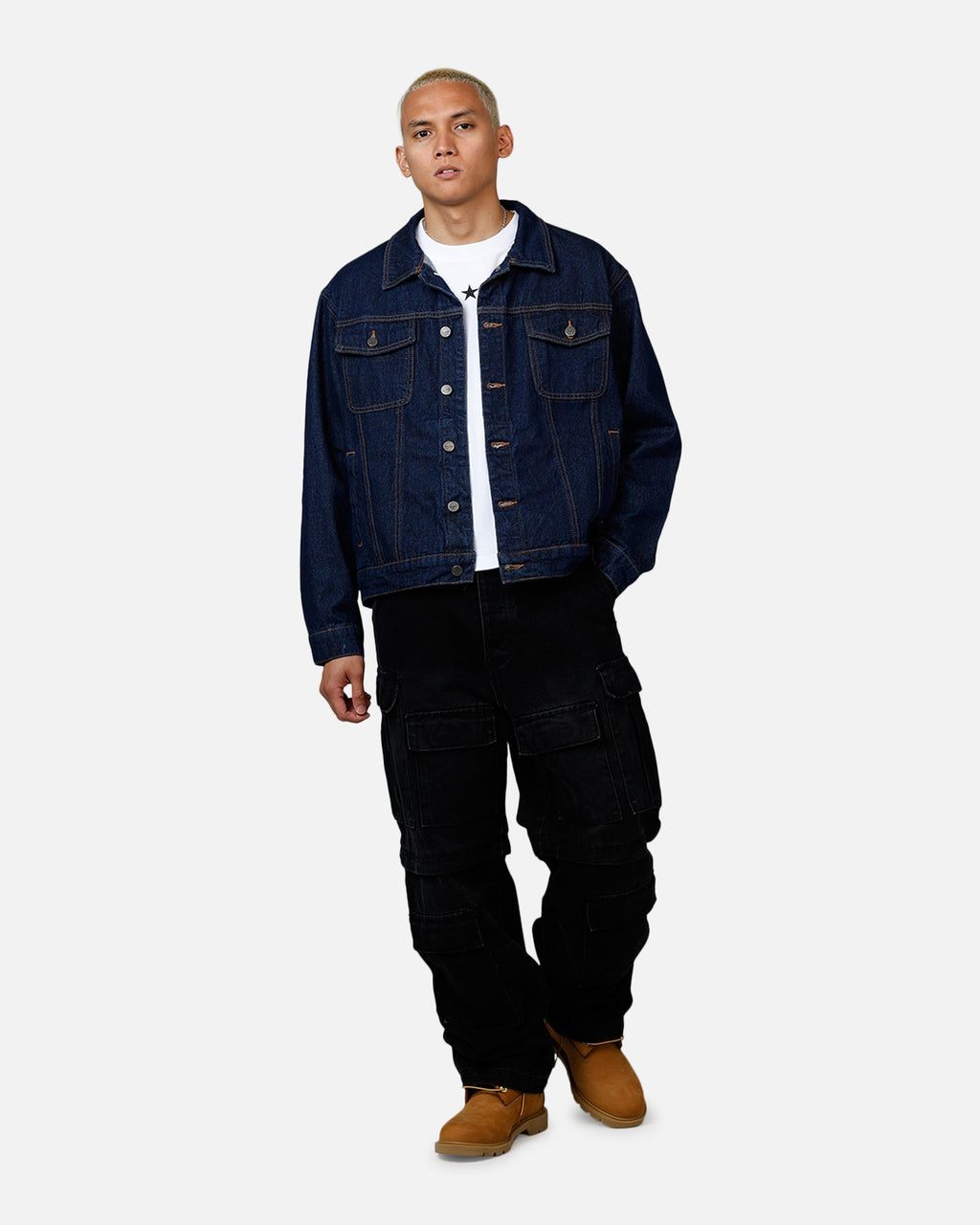 Saint Morta Boxy Denim Jacket Indigo/Tan
