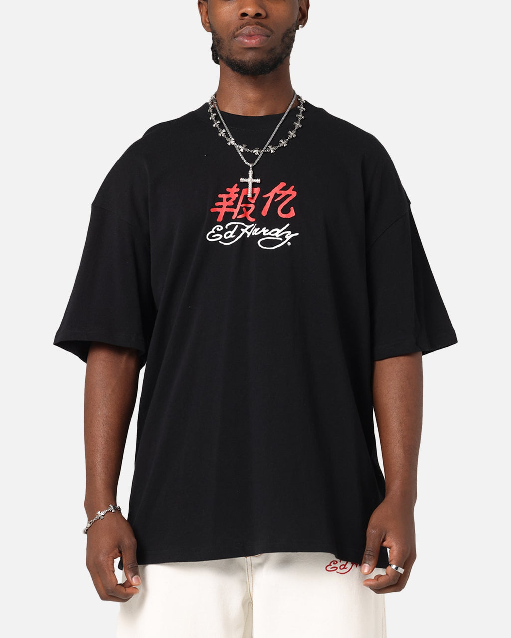 Ed Hardy Panther Ray T-Shirt Black