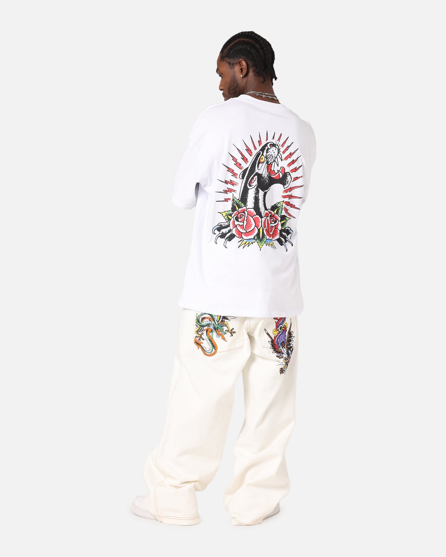 Ed Hardy Panther Ray T-Shirt White