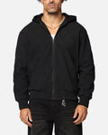 Saint Morta Gothic Hooded PU Bomber Jacket Black/Black