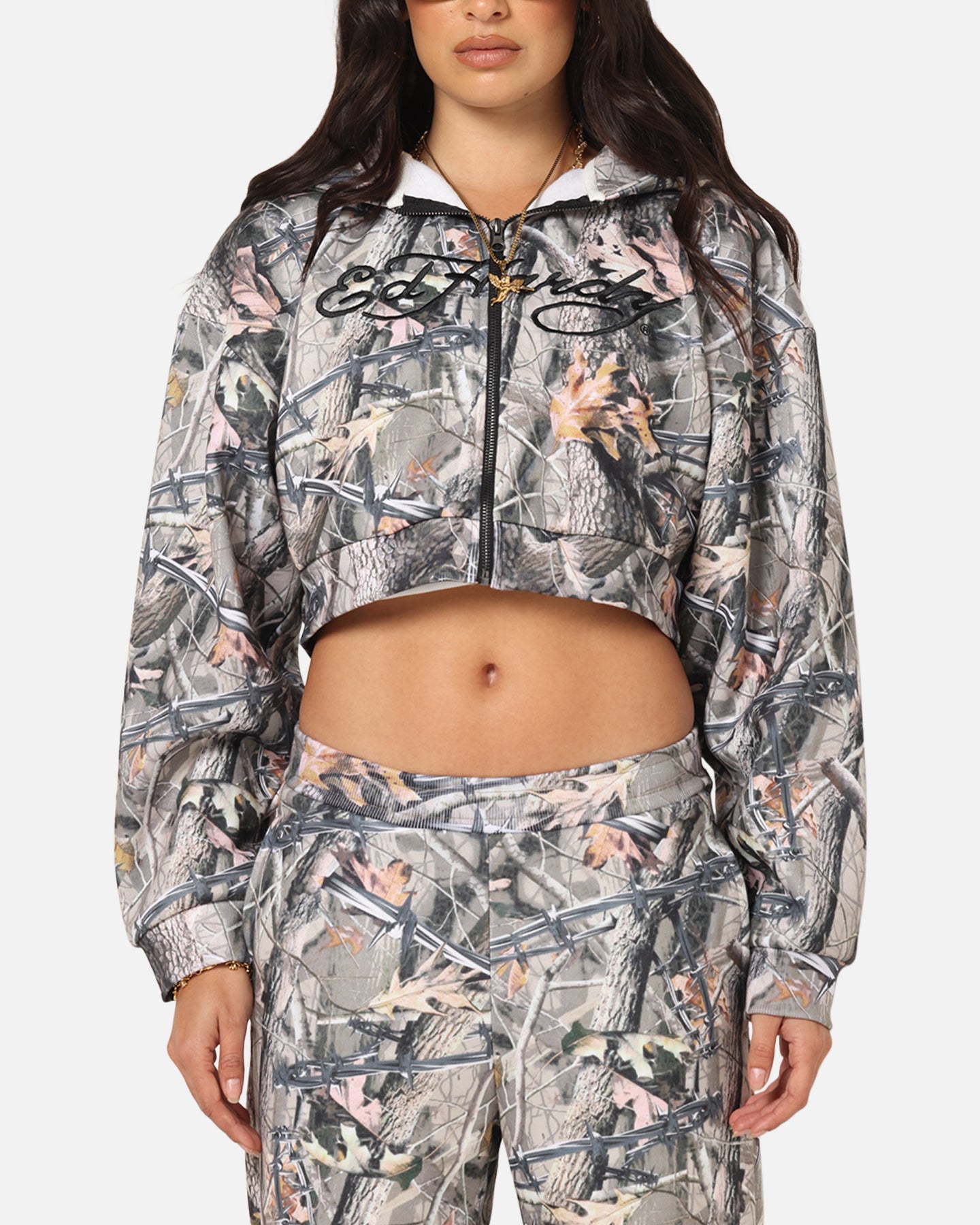 Ed Hardy Women's Butterfly Effect Hoodie Real Tree Camo