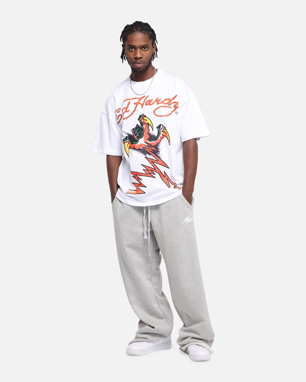 Ed Hardy Lightning T-Shirt White