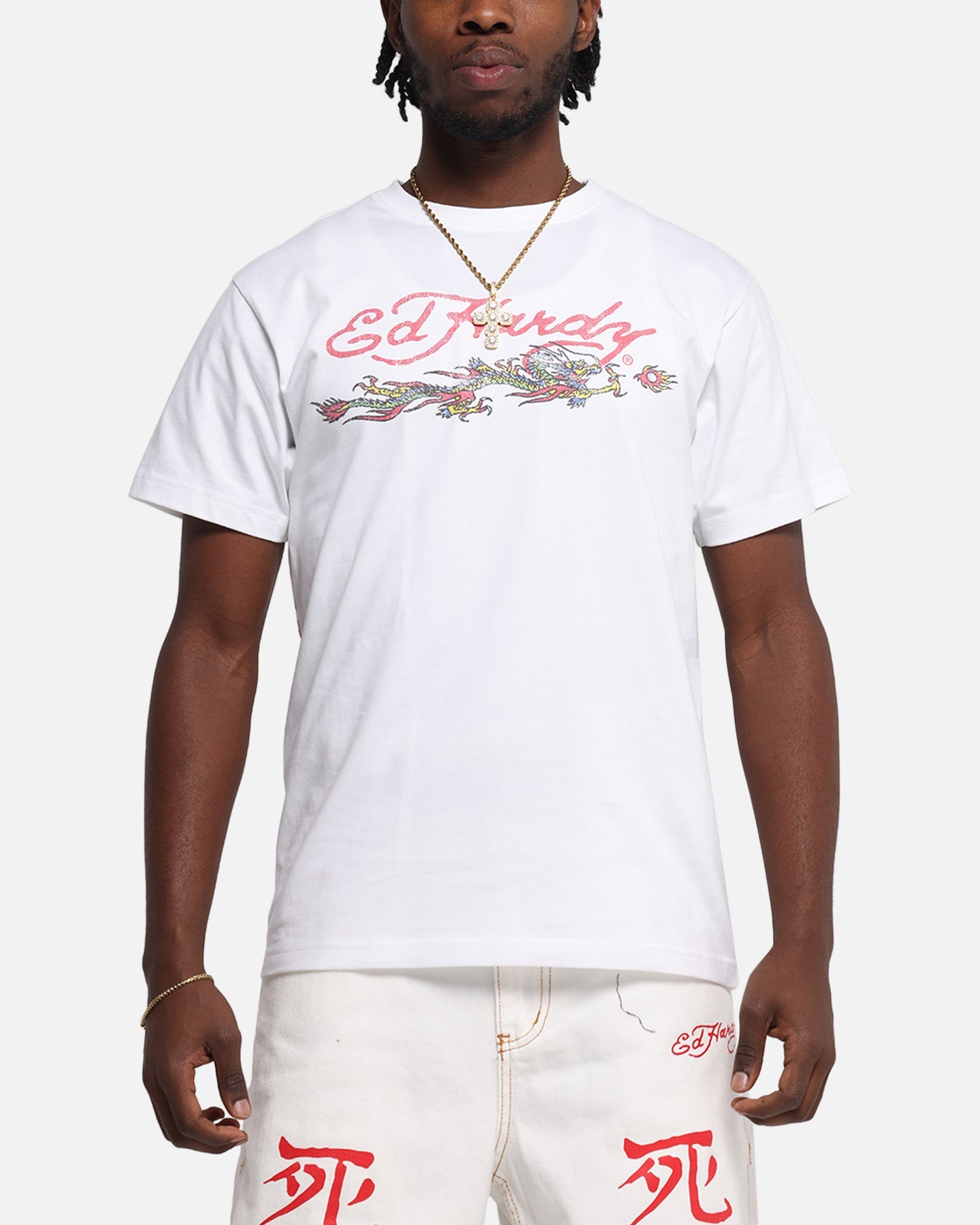 Ed Hardy Rising Dragon Vintage T-Shirt White