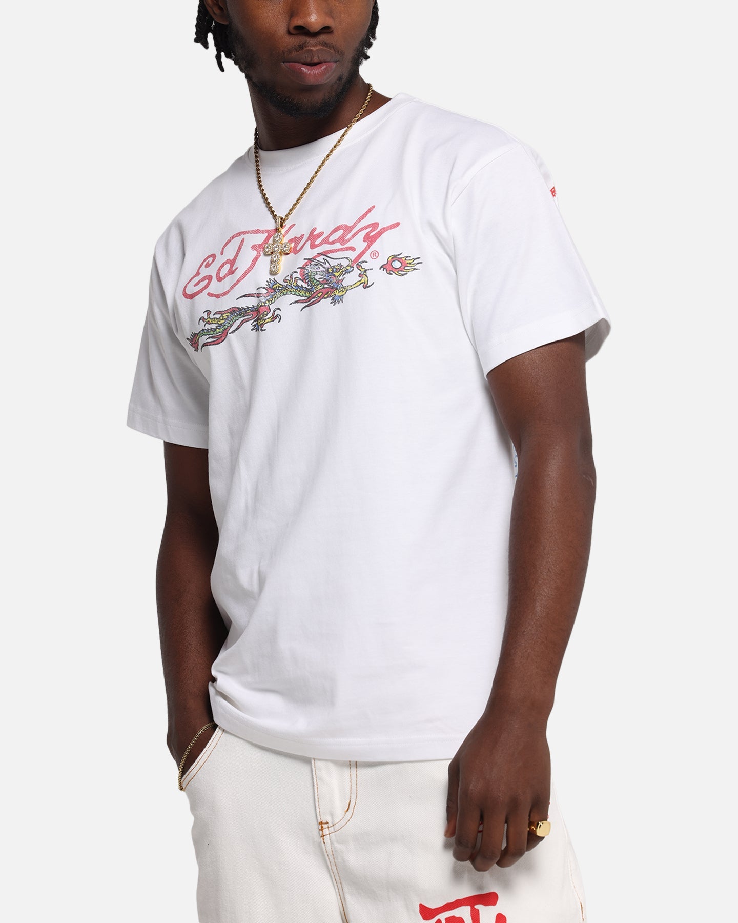 Ed Hardy Rising Dragon Vintage T-Shirt White