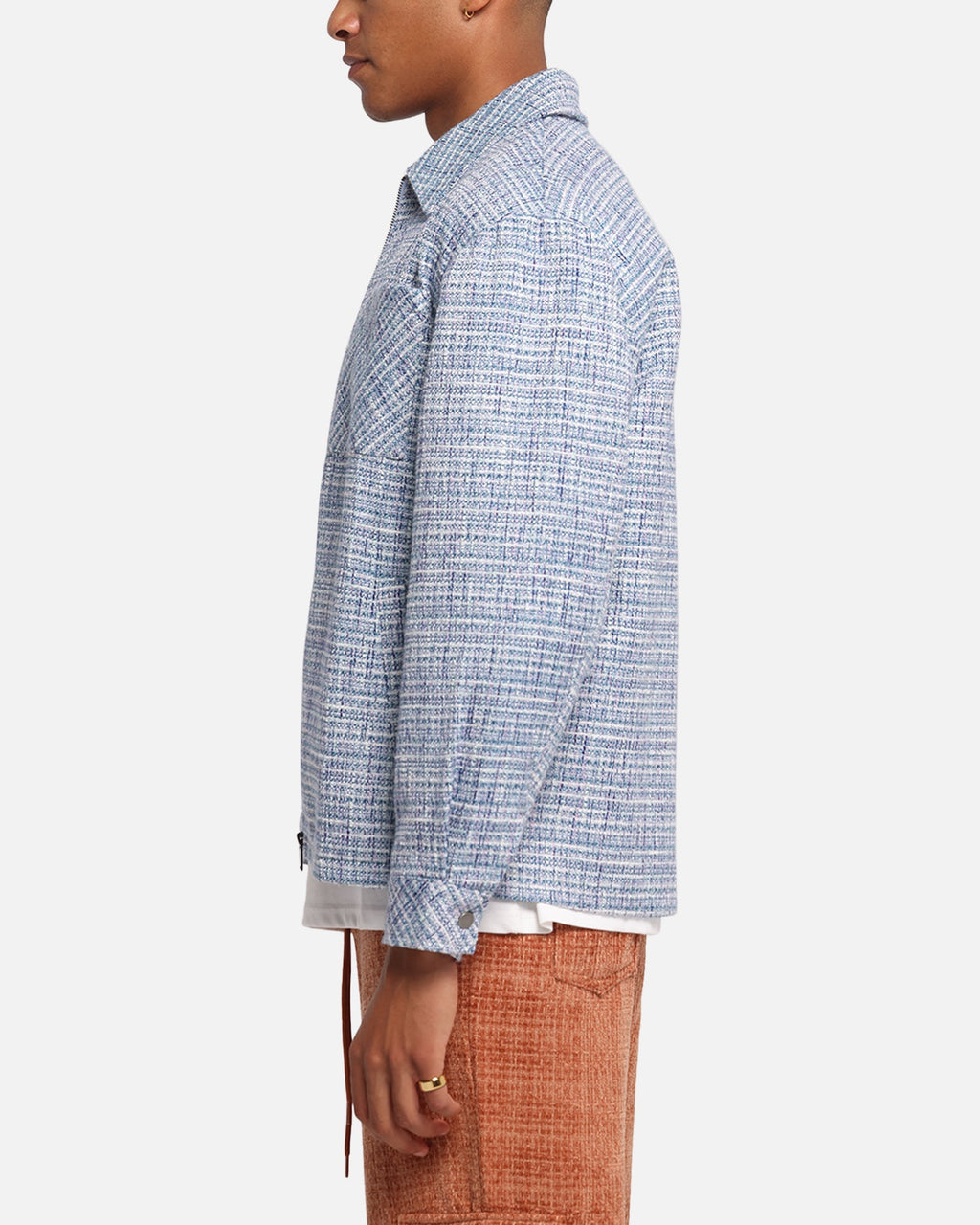 XXIII Boucle Tweed Zip Jacket Teal/Blue/Purple