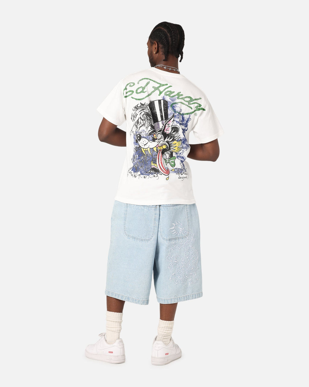 Ed Hardy Wolf Vintage T-Shirt Off White