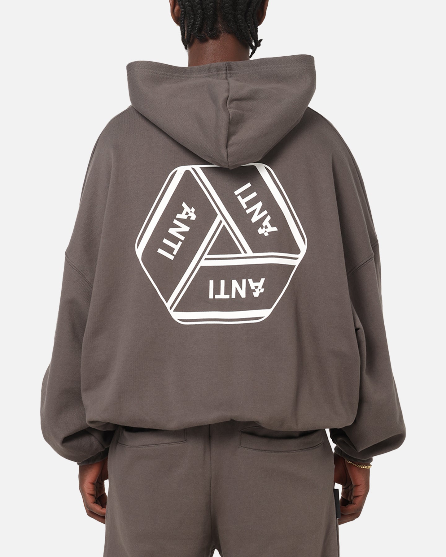 The Anti Order Reverse Logo Hoodie Charcoal Grey