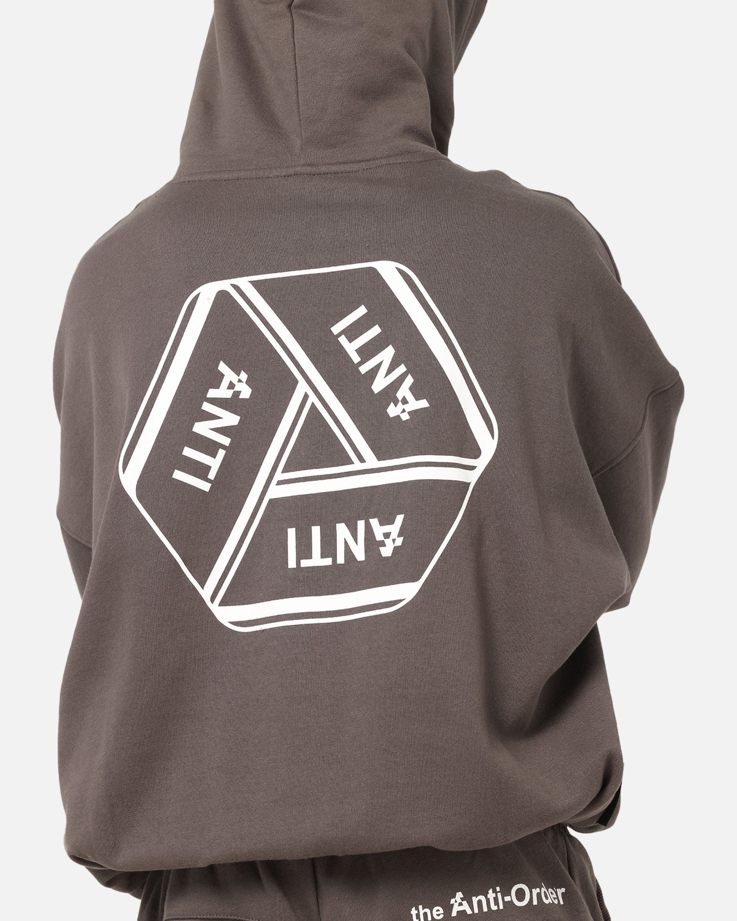 The Anti Order Reverse Logo Hoodie Charcoal Grey