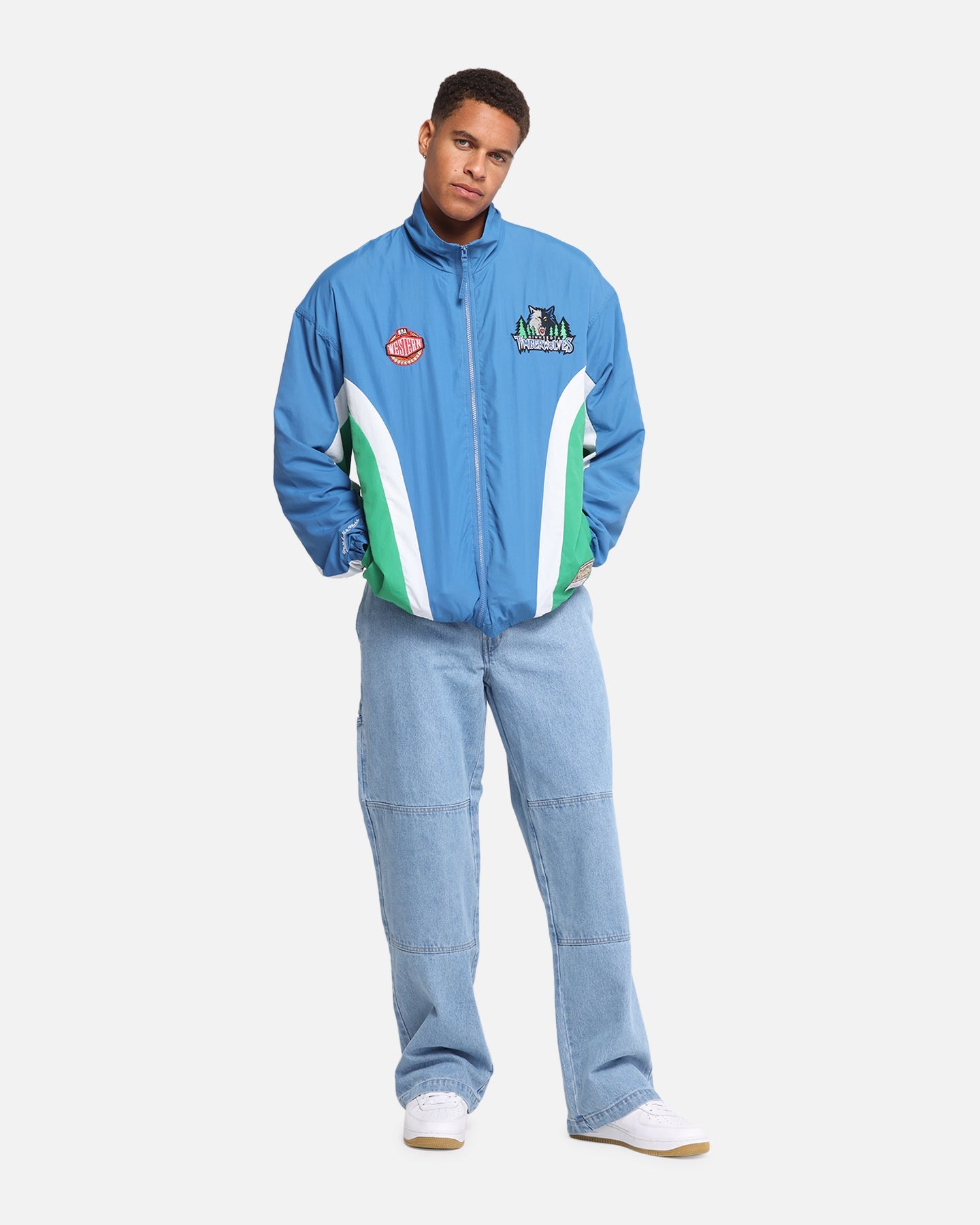 Mitchell & Ness Minnesota Timberwolves Nylon Track Jacket Blue/Green