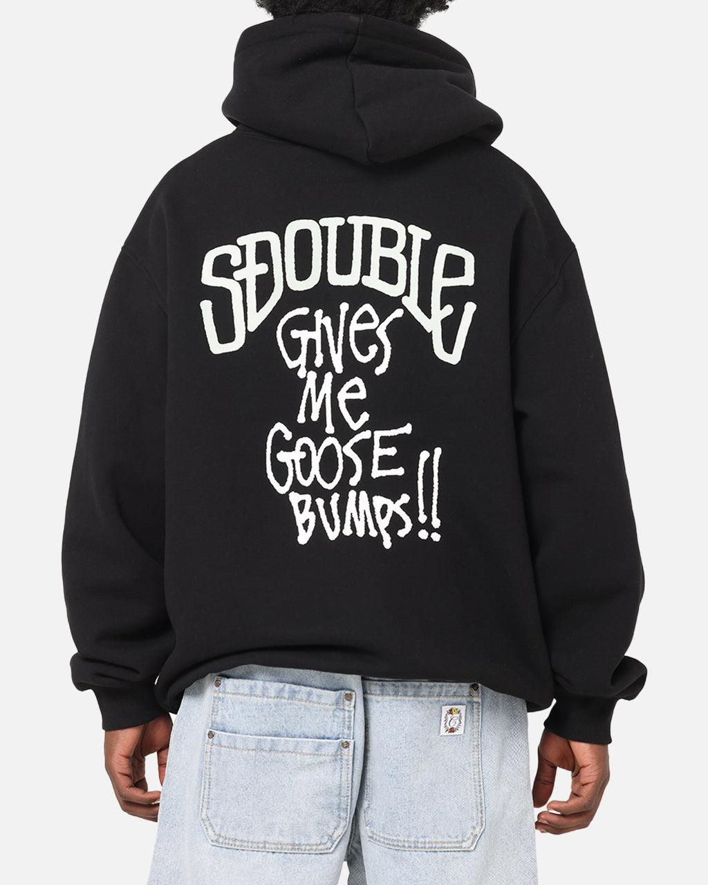 S Double Goosebumps Hoodie Washed Black