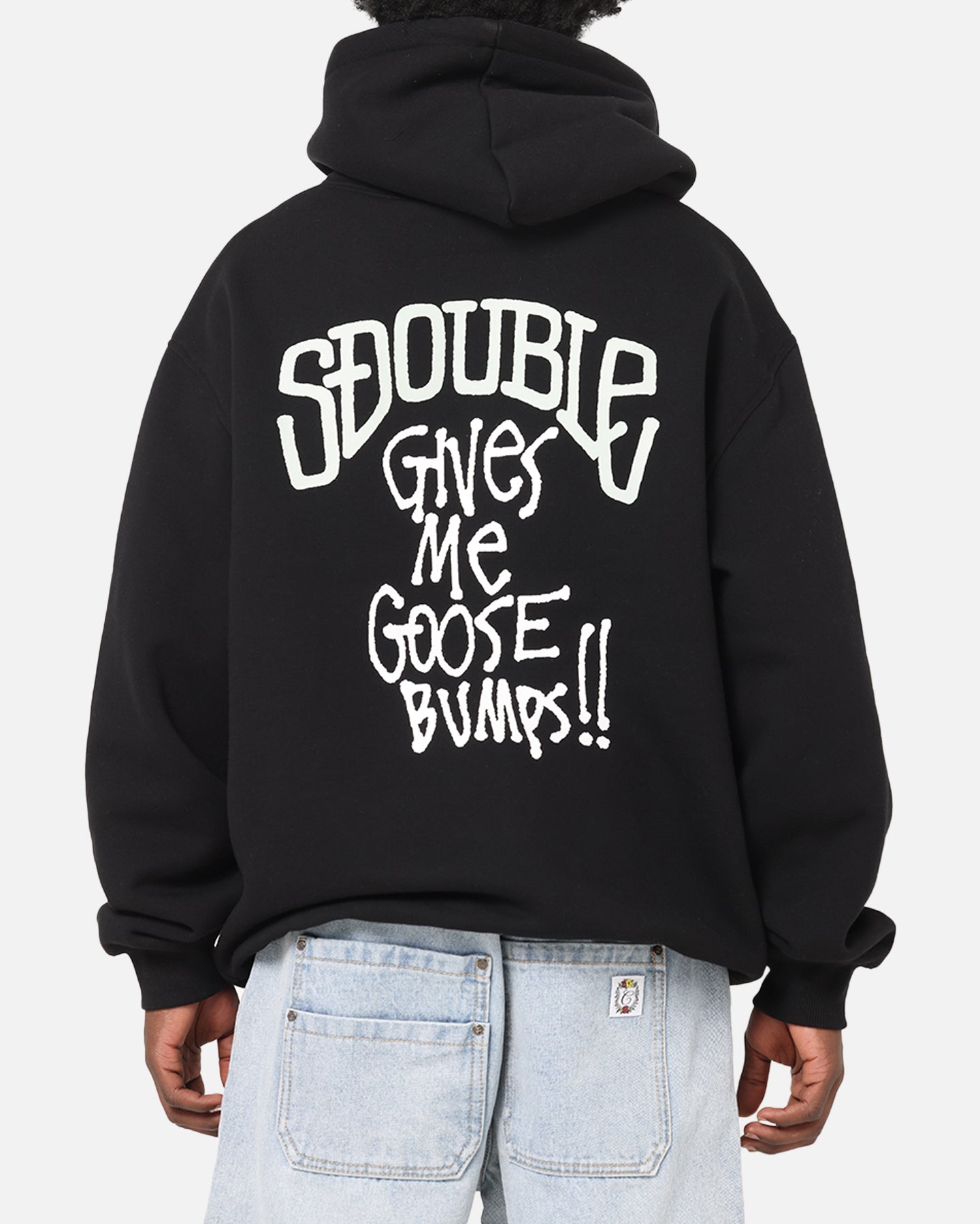 S Double Goosebumps Hoodie Washed Black