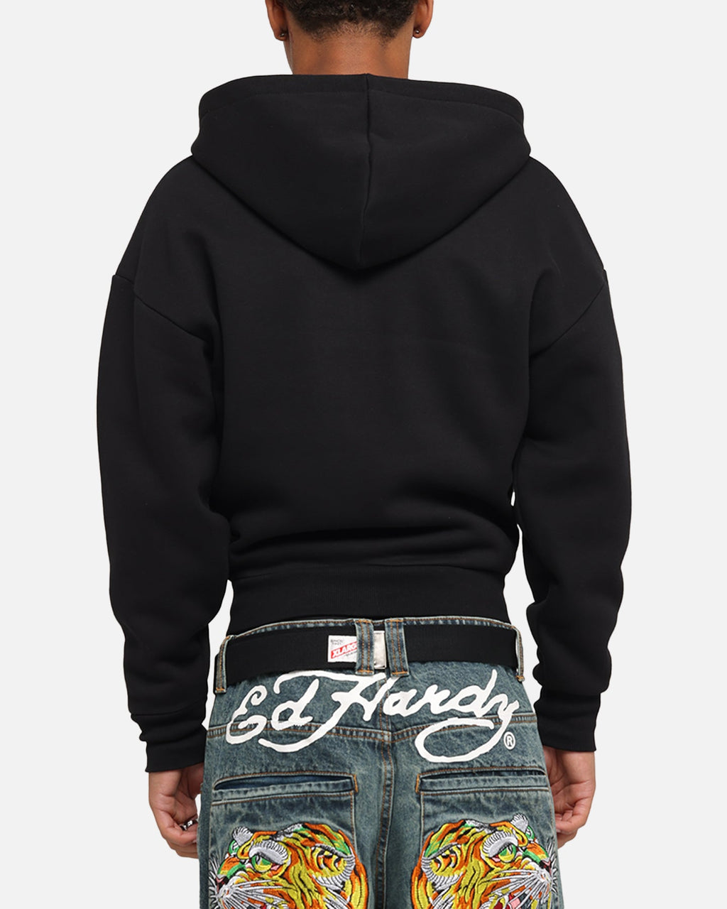Ed Hardy Eagle Rhinestone Zip Hoodie Black