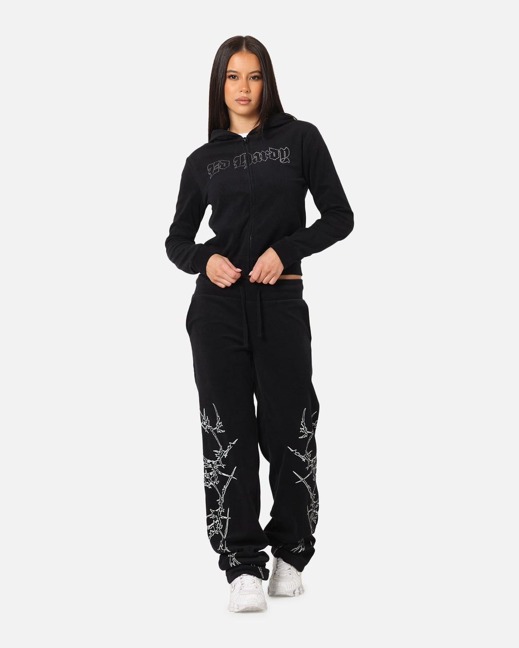 Ed Hardy Women's Raver Cropped Hoodie Black