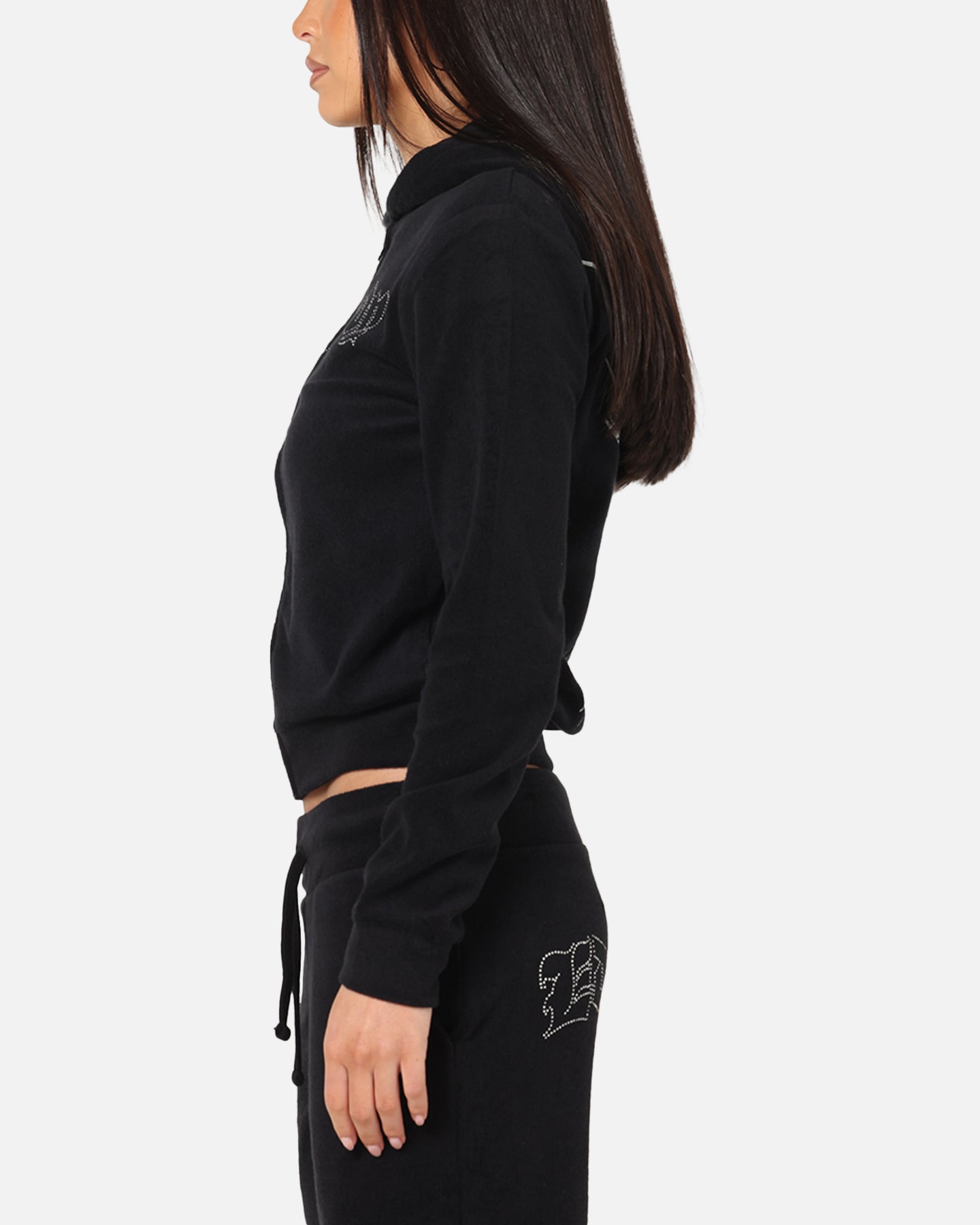 Ed Hardy Women's Raver Cropped Hoodie Black