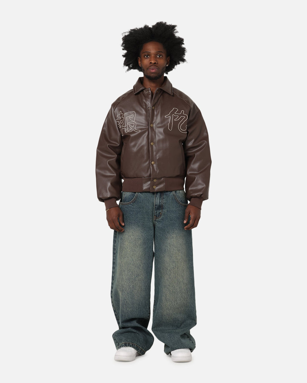 Ed Hardy Shinjuku Leather Jacket Brown