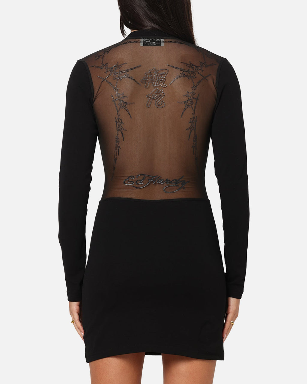 Ed Hardy Women's Revenge Long Sleeve Dress Black