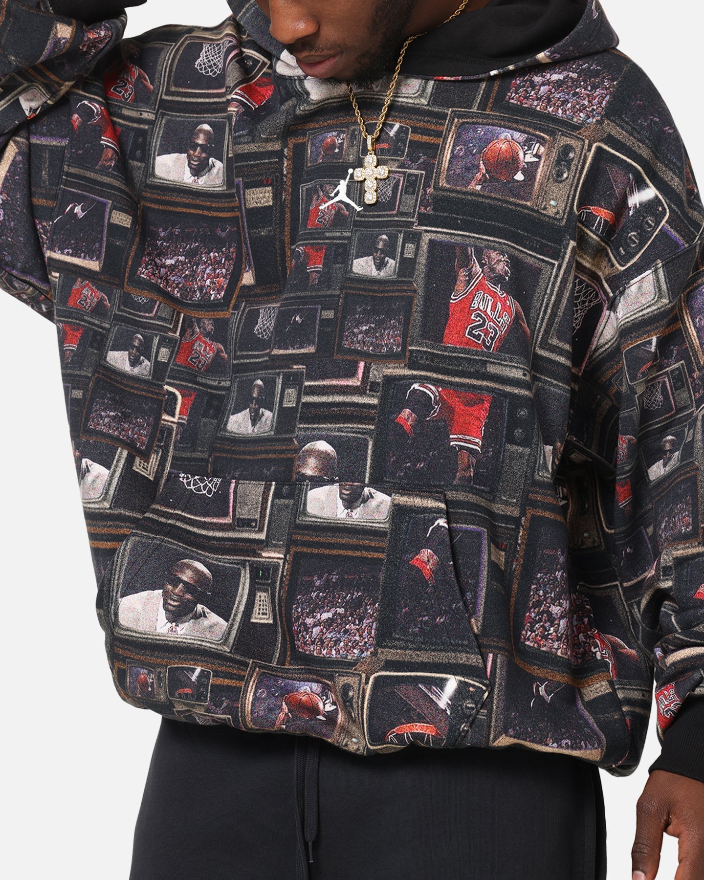 Jordan Brooklyn Fleece Printed Hoodie Black/Sail