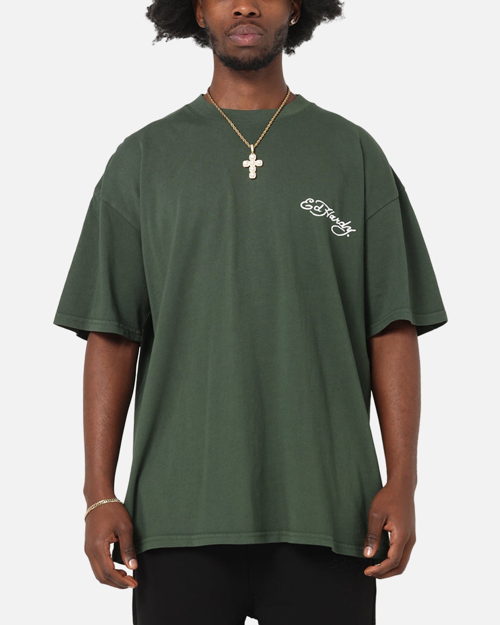 Ed Hardy Golden Bloom T-Shirt Pine Green