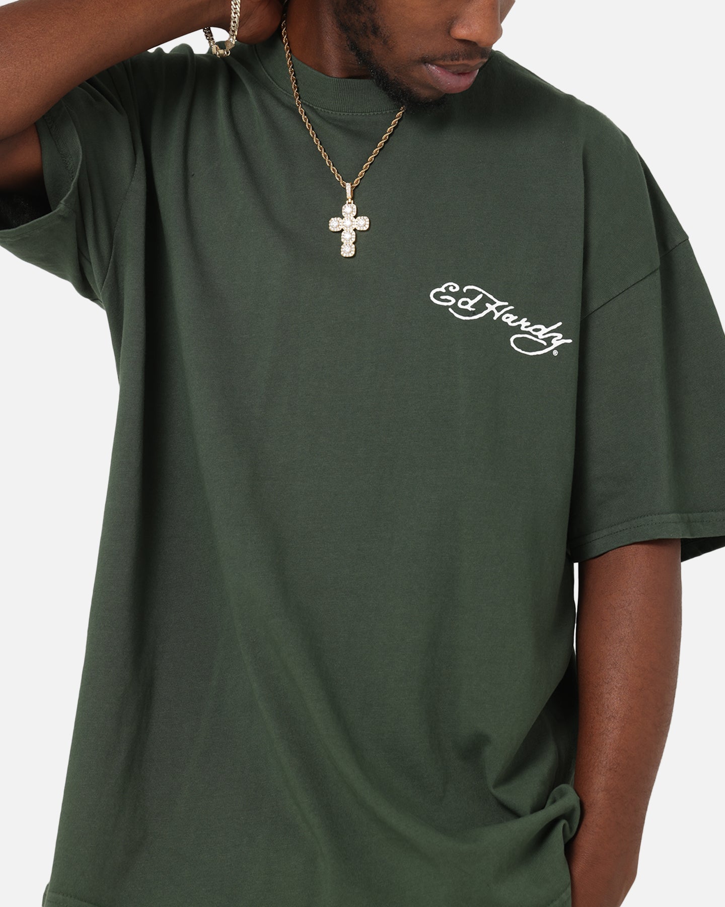 Ed Hardy Golden Bloom T-Shirt Pine Green