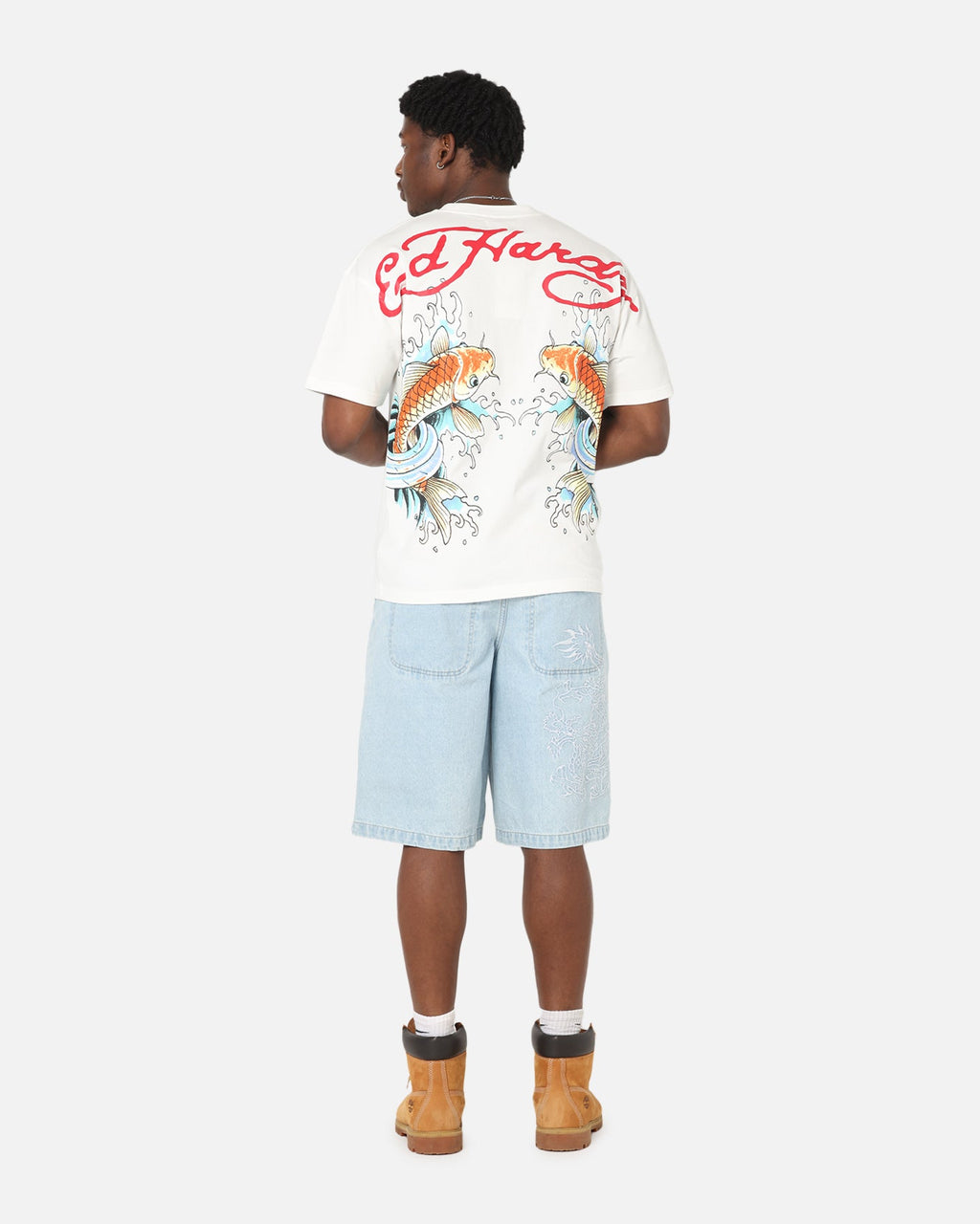 Ed Hardy Flash Koi T-Shirt Off White