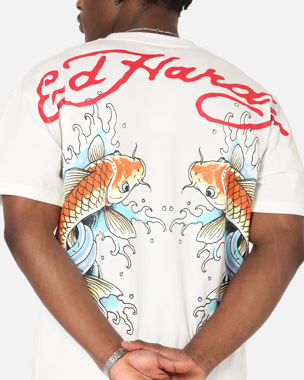 Ed Hardy Flash Koi T-Shirt Off White