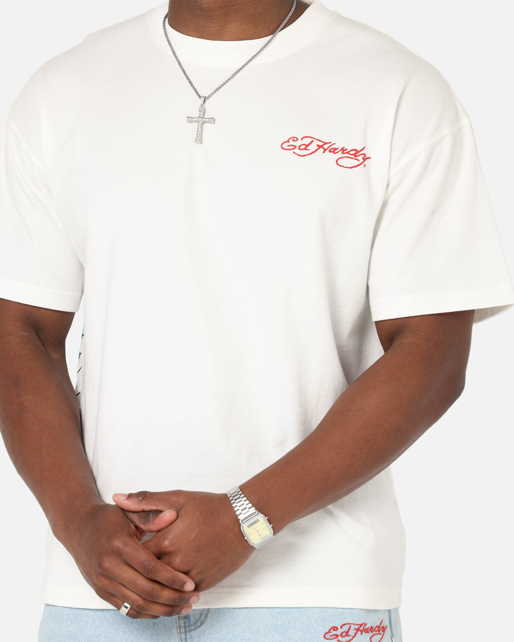 Ed Hardy Flash Koi T-Shirt Off White